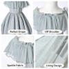 fioukiay Toddler Girl Maxi Dress Sparkle Wedding Princess Boho Off Shoulder Vintage Dress Gowns Holiday Dresses(Silver, 9-10 Years) view 3