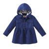 Toddler Baby Girls Spring Fall Hooded Windbreaker Jacket Long Sleeve Casual Trench Jacket Coat (Navy, 3-4 Years) view 1
