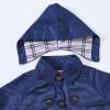 Toddler Baby Girls Spring Fall Hooded Windbreaker Jacket Long Sleeve Casual Trench Jacket Coat (Navy, 3-4 Years) view 3