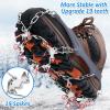 WIN.MAX Crampons for Shoes, Traction Cleats Ice Snow Grips with 19 Stainless Steel Spikes, Shoe Talons Anti - Slip Boots Spikes for Walking, Jogging, Climbing and Hiking (Grey, L) view 2
