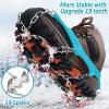 WIN.MAX Crampons for Shoes, Traction Cleats Ice Snow Grips with 19 Stainless Steel Spikes, Shoe Talons Anti - Slip Boots Spikes for Walking, Jogging, Climbing and Hiking (Teal, M) view 2