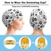 Dog Paw and Bow Unisex Swim Cap Waterproof Swimming Hat for Long and Short Hair Bathing Cap view 3
