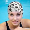 Dog Paw and Bow Unisex Swim Cap Waterproof Swimming Hat for Long and Short Hair Bathing Cap view 4