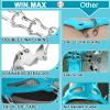 WIN.MAX Crampons for Shoes, Traction Cleats Ice Snow Grips with 19 Stainless Steel Spikes, Shoe Talons Anti - Slip Boots Spikes for Walking, Jogging, Climbing and Hiking (Teal, L) view 4