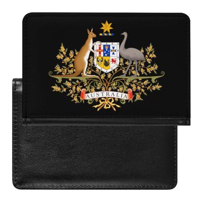 Coat Arms of Australia Passport Wallet Travel Passport Case Passport Protector Cover with Card Slot