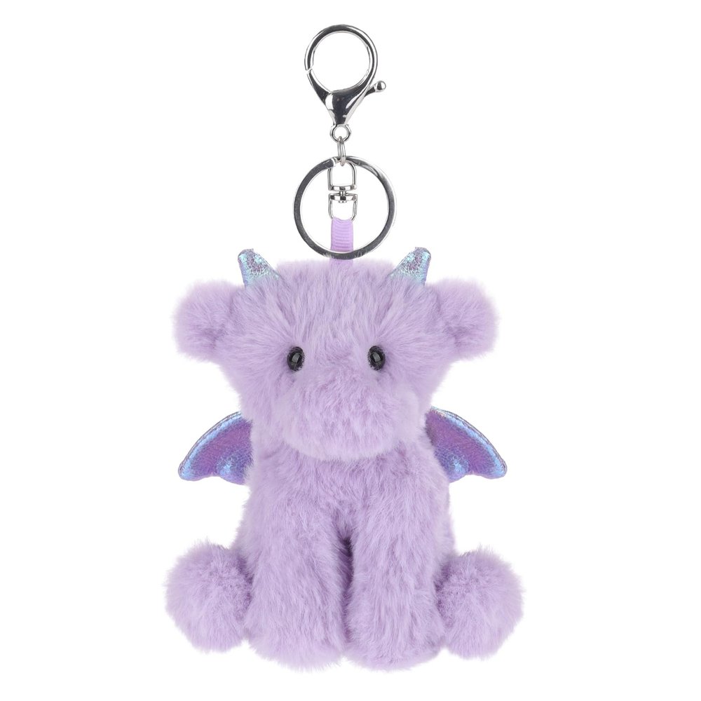 Apricot Lamb Toys Plush Purple Dragon Dinosaur Stuffed Animal Keychain 4''