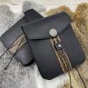 HiiFeuer Vintage Medieval Faux Leather Belt Bag, Retro Middle Ages Belt Pouch Waist bag, Portable Side Pack For LARP Ren Faire (Black A) view 4