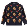 SMILING PINKER Toddler Boys Christmas Sweater Crewneck Long Sleeve Reindeer Santa Snowman Knit Pullover Chunky Top(5T,Navy Blue Reindeer) view 1