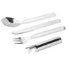 Camping silverware, camping utensil set, backpacking utensils For Camping Picnic, 4pcs/set Stainless Steel Tableware Fork Spoon and Bottle Opener view 1