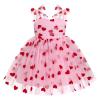 1st Birthday Girl Dress Outfit Baby Pink Sleeveless Hearts Tulle Dress Princess Valentine's Day Pageant Party Tutu Dress Toddler Cake Smash Photoshoot Dresses Pink+Red Hearts 12-18 Months view 1