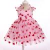 1st Birthday Girl Dress Outfit Baby Pink Sleeveless Hearts Tulle Dress Princess Valentine's Day Pageant Party Tutu Dress Toddler Cake Smash Photoshoot Dresses Pink+Red Hearts 12-18 Months view 2