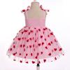1st Birthday Girl Dress Outfit Baby Pink Sleeveless Hearts Tulle Dress Princess Valentine's Day Pageant Party Tutu Dress Toddler Cake Smash Photoshoot Dresses Pink+Red Hearts 12-18 Months view 4