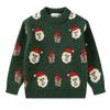 SMILING PINKER Toddler Boys Christmas Sweater Crewneck Long Sleeve Reindeer Santa Snowman Knit Pullover Chunky Top(5T,Dark Green) view 1