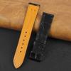 19mm Flat Black AIIigator Watch Band Quick Release Handmade Leather Watch Strap Slim Croc Replacement Wristband Men Stainless Steel Buckle, Christmas Father's Day Gift for Dad Son Husband DH-21B-19MM view 2