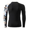 Mens Long Sleeve Rash Guard Shirt Swimwear UPF 50+ Sun Protection Surf Top Camo Black S view 4