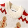 SMILING PINKER Little Girls Christmas Sweater Chunky Knitted Santa Reindeer Pullover Warm Winter Top(5T,Beige) view 3