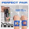 2 Set Anime Lever Belt and Wrist Wraps - Heavy Duty 10mm Weight Lifting Belt Back Support - 24" Lifting Straps Powerlifting Gym Accessories for Men and Women, Improve Workout, OPB-S view 2