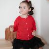 Infant Toddler Girls Cut Out Knitted Cardigan Long Sleeve Jacket With Lace Neckline Shawl Baby (Black, 12-18 Months) view 3