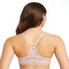 Katie Triangle Bralette for Women, Unpadded and Unlined Wireless Bra, Perfect Adjustable Everyday Lace Lingerie (Medium, White-Pale Lilac) view 2