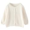 Infant Toddler Girls Cut Out Knitted Cardigan Long Sleeve Jacket With Lace Neckline Shawl Baby (White, 18-24 Months) view 1