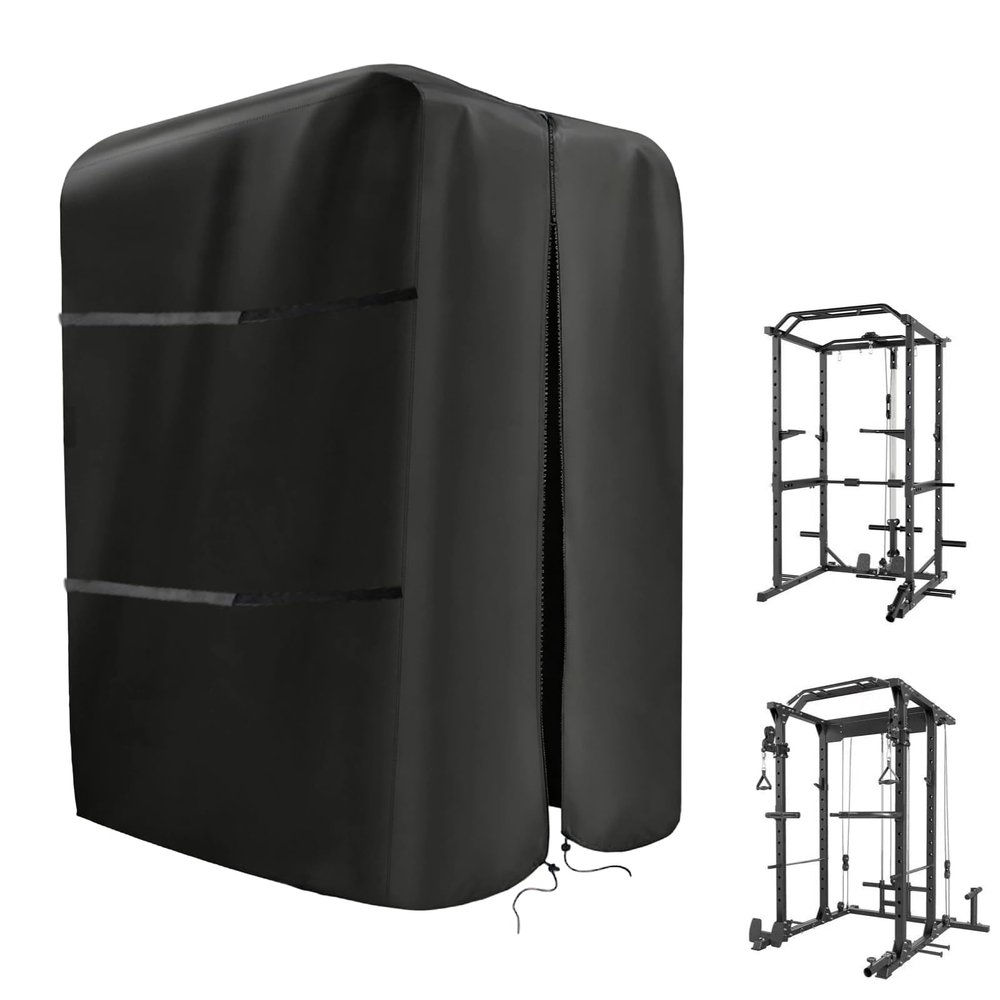 64 Inch Gym Rack Cover with Waterproof Zipper for Squat Rack/Power Cage
