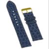 22mm Flat Blue Navy AIIigator Watch Band Quick Release Handmade Leather Watch Strap Slim Croc Replacement Wristband Men Stainless Steel Christmas Father's Day Gift for Dad Son Husband DH-24G-22MM view 1