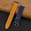22mm Flat Blue Navy AIIigator Watch Band Quick Release Handmade Leather Watch Strap Slim Croc Replacement Wristband Men Stainless Steel Christmas Father's Day Gift for Dad Son Husband DH-24G-22MM view 2