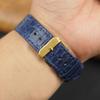 22mm Flat Blue Navy AIIigator Watch Band Quick Release Handmade Leather Watch Strap Slim Croc Replacement Wristband Men Stainless Steel Christmas Father's Day Gift for Dad Son Husband DH-24G-22MM view 4