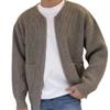 ACE4U Trendy Cardigan for Men, Mens Cardigan Sweater Casual Long Sleeve Knit Sweaters (Color : Khaki, Size : Large) view 1