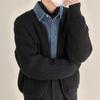 ACE4U Trendy Cardigan for Men, Mens Cardigan Sweater Casual Long Sleeve Knit Sweaters (Color : Khaki, Size : Large) view 4