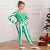 Yruioon Girls Christmas Candy Cane Costume Striped Ballet Dance Unitard Jumpsuit for Xmas Holiday Stage Performance Green 6 Years view 4