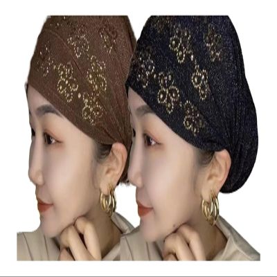 Head Coverings for Women Muslim Headband Wrap Hat Head Cover Hair Covering Hat Fashionable Lace Hat (Color : 6, Size : One Size)