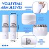 Vabean 8 Pcs Volleyball Accessories,Include Volleyball Arm Sleeves Knee Pads Sport Hair Scrunchies Sweat Band Drawstring Bag Cosmetic Bag Wrist Guard Knee Brace(Medium,White) view 2