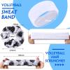 Vabean 8 Pcs Volleyball Accessories,Include Volleyball Arm Sleeves Knee Pads Sport Hair Scrunchies Sweat Band Drawstring Bag Cosmetic Bag Wrist Guard Knee Brace(Medium,White) view 4
