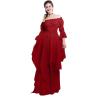 XUNRYAN Halloween Costume Women Renaissance Dress Victorian Ball Gown Pirate Peasant Chemise Medieval Masquerade Dresses Wine view 2