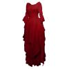 XUNRYAN Halloween Costume Women Renaissance Dress Victorian Ball Gown Pirate Peasant Chemise Medieval Masquerade Dresses Wine view 3