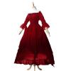 XUNRYAN Halloween Costume Women Renaissance Dress Victorian Ball Gown Pirate Peasant Chemise Medieval Masquerade Dresses Wine view 4