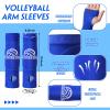 Vabean 8 Pcs Volleyball Accessories,Include Volleyball Arm Sleeves Knee Pads Sport Hair Scrunchies Sweat Band Drawstring Bag Cosmetic Bag Wrist Guard Knee Brace(Medium,Blue) view 2