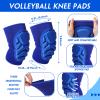 Vabean 8 Pcs Volleyball Accessories,Include Volleyball Arm Sleeves Knee Pads Sport Hair Scrunchies Sweat Band Drawstring Bag Cosmetic Bag Wrist Guard Knee Brace(Medium,Blue) view 3