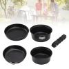Camping Cookware Kit, Aluminum Alloy Outdoor Cookware Set, Non-Stick Pots, Pans with Mesh Storage Bag for Camping Backpacking view 4