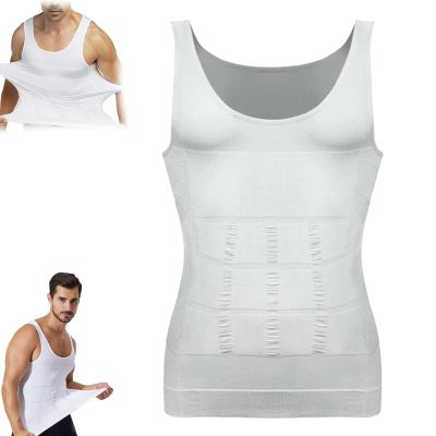 lunhaifi Sculptcore - MenS Body Shaper, Shapeflex Tank, Mannen Shaper Tank Top, Slim Belt Vest Shaper for Men (White,2XL)
