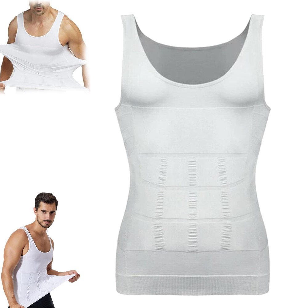 lunhaifi Sculptcore - MenS Body Shaper, Shapeflex Tank, Mannen Shaper Tank Top, Slim Belt Vest Shaper for Men (White,2XL)