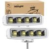 Nilight Marine LED Pods Navigation Lights 2PCS 72W White Flood Beam Ponton Boat Deck Dock Lighting for Night Fishing T-top Stern Yacht Kayak Port Sailboat Trucks Tractors view 1