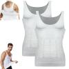 lunhaifi Sculptcore - MenS Body Shaper, Shapeflex Tank, Mannen Shaper Tank Top, Slim Belt Vest Shaper for Men (White*2,2XL)