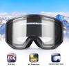 EXP VISION Ski Goggles Snowboard for Men Women, OTG Anti Fog UV Protection Snow Goggles (Black Frame Clear) view 2