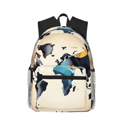 ZISHAK Abstract World Map Lightweight And Ultra-Comfortable Casual Backpack:Easily Portable Backpack For Camping,Hiking