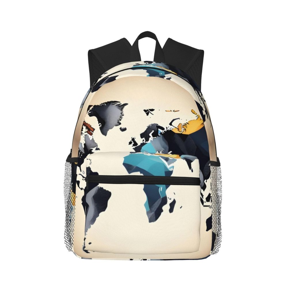 ZISHAK Abstract World Map Lightweight And Ultra-Comfortable Casual Backpack:Easily Portable Backpack For Camping,Hiking