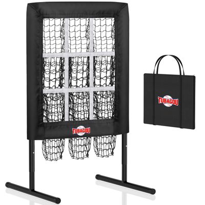 9 Hole Pitching Net with Strike Zone, Baseball Pitching Target, Softball Pitching Net, Protable and Adjustable Pitcher Training Equipment with Throwing Pitching Target