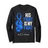 Blue Ribbon Survivor Fighter ALS Awareness Long Sleeve T-Shirt view 1