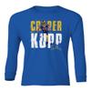 Los Angeles Wide Receiver Football Player Kupp Youth Long Sleeve T-Shirt (Royal, Youth Small) view 1
